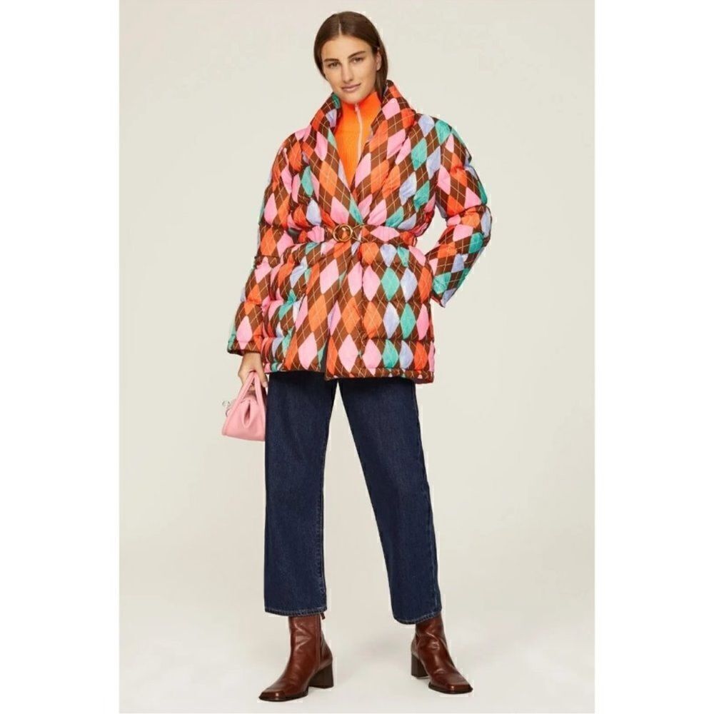 New Rachel Antonoff Toni Belted Puffer
Multicolor Size Small
